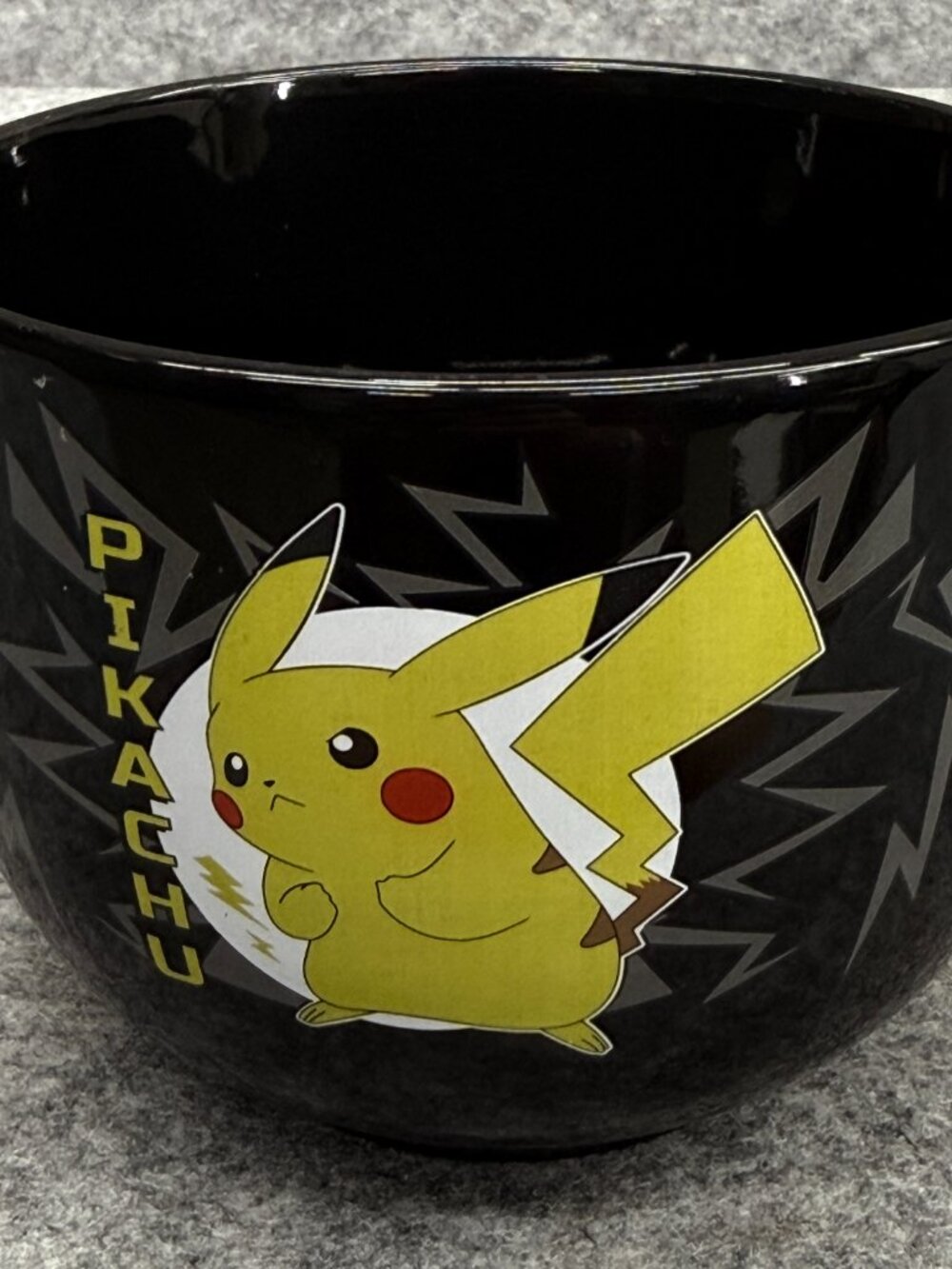 Pokemon Pikachu Black Ceramic Ramen Noodle Bowl 20 oz Silver Buffalo - Picture 9 of 9